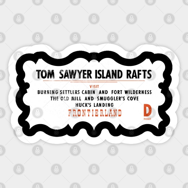 Tom Sawyer Island Rafts Sticker by BurningSettlersCabin
